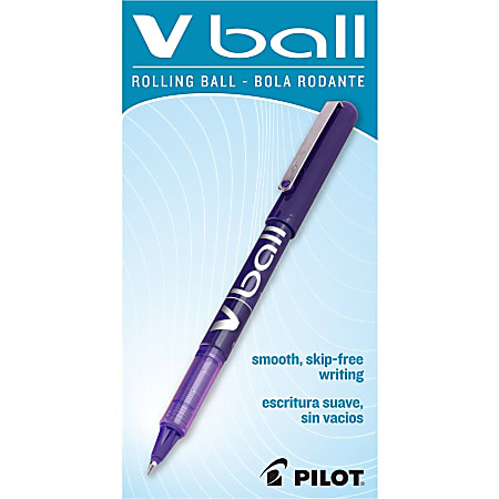 Pilot Vball Liquid Ink Pens - Fine Pen Point - 0.5 mm Pen Point Size - Purple - Purple Barrel - 1 Dozen Pilot Vball Liquid Ink Pens - Fine Pen Point - 0.5 mm Pen Point Size - Purple - Purple Barrel - 1 Dozen