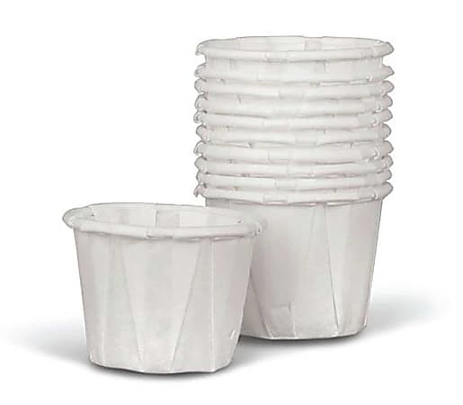 Medline Disposable Paper Drinking Cups, 1 Oz, White, 250 Cups Per Box, Case Of 20 Boxes