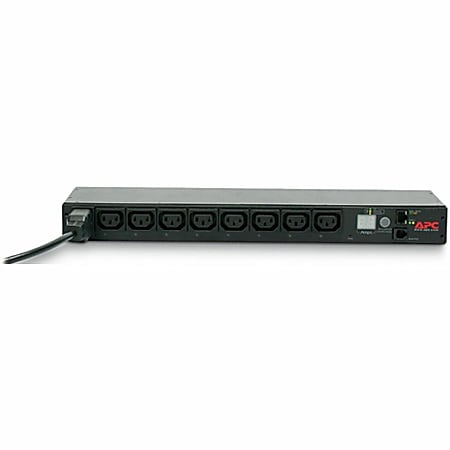 APC NetShelter Switched Rack PDU, 1U, 1PH, 3.7kW 230V 16A or 3.3kW 208V 16A, 8 C13 outlets, C20 cord - AP7921B