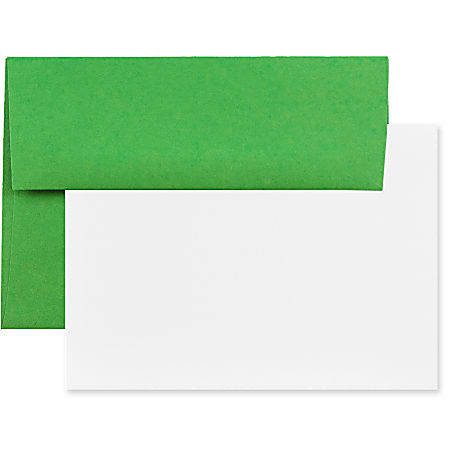JAM Paper® Stationery Set, Gummed Closure, 5 1/2" x 8 1/8", 100% Recycled, Set Of 25 White Cards And 25 Brown Kraft Envelopes