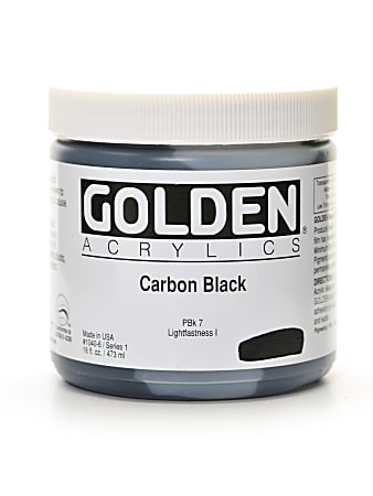 Golden Heavy Body Acrylic Paint, 16 Oz, Carbon Black