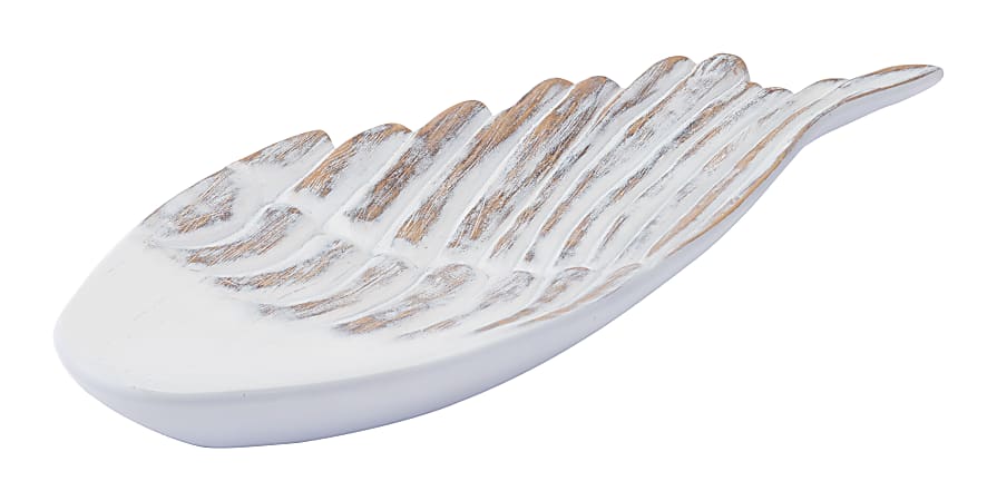 Zuo Modern Large Resin Wing, 2"H x 18 1/8"W X 7 1/8"D, Antique White