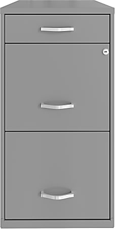 Realspace® SOHO Organizer 18"D Vertical 3-Drawer File Cabinet, Silver
