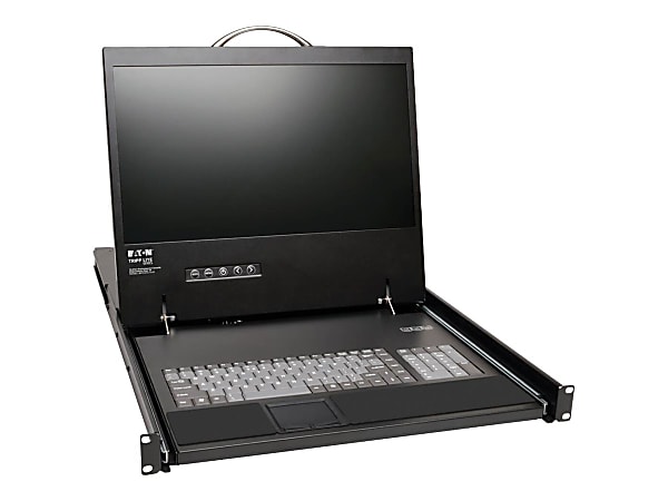Eaton Tripp Lite Series 16-Port IP Rack Console Cat5 KVM Switch 19" LCD 1+1 User 1URM - KVM console with KVM switch - B07001619IP