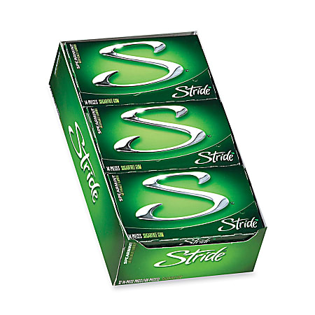 Stride® Gum, Spearmint, 153.6 Oz, Box Of 12
