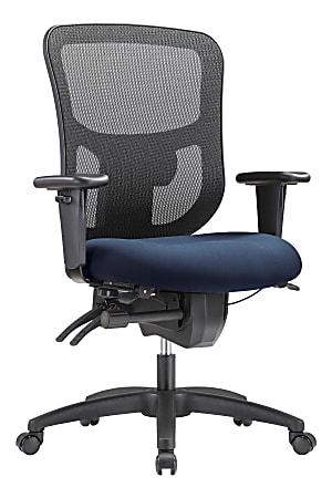 WorkPro® 9500XL Series Big & Tall Ergonomic Mesh/Premium Fabric Mid-Back Chair, Black/Navy, BIFMA Compliant