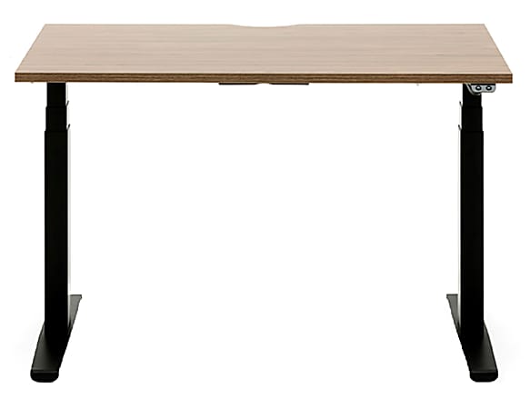 Allermuir Slide Electric Height-Adjustable Standing Desk, 29"H x 48"W x 30"D, Walnut/Black