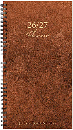Willow Creek Press Academic Weekly/Monthly Spiral Planner, 3-1/2" x 6-1/2", Camel, July 2026 - June 2027, Total Qty 1