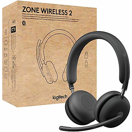 Logitech Zone Wireless 2 UC AI-Powered Headset, Graphite, HK2597