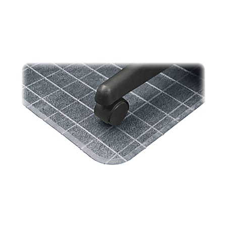 Deflect-O DuraMat Checkered Chair Mat For Low-Pile Carpet, 53" x 45", Clear