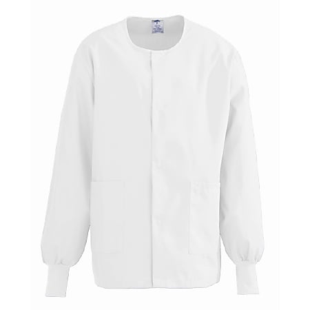 Medline ComfortEase™ Unisex Warm-Up Scrub Jacket, 5X, White