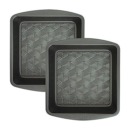Taste of Home® 2-Piece Metal Nonstick Square Baking Pan Set, 8”, Ash Gray