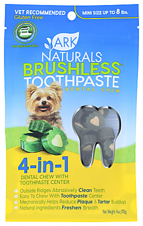 Ark Naturals Brushless Toothpaste Chews, Mini, 4 Oz, Total Qty 1
