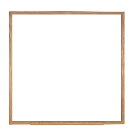 Ghent M2W Non-Magnetic Dry-Erase Whiteboard, Porcelain, 48 1/2" x 48 1/2", Oak Wood Frame, Natural Finish