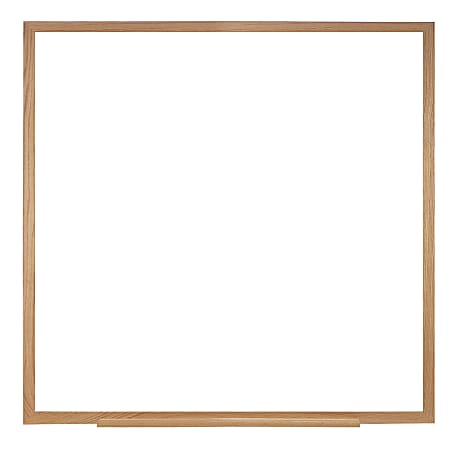 Ghent Dry-Erase Whiteboard, 48 1/2" x 48 1/2", Wood Frame With Brown Finish