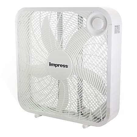 Impress 3-Speed Box Fan, 20" x 4", White