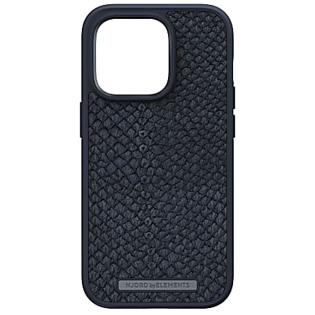 Njord byELEMENTS Salmon Leather Drop-Proof Magsafe Phone Case For iPhone® 14 Pro, 100% Recycled, Vindur/Dark Gray, NA43SL00
