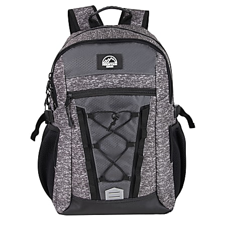 Trailmaker Bungee Backpack With 17" Laptop Pocket, Gray/Black