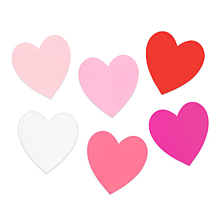 Office Depot® Brand Valentine's Day Diecut Hearts, 5-1/2", Red/Pink/White, Pack Of 36