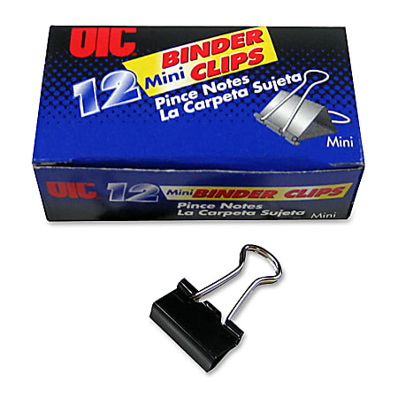 OIC Binder Clips Mini 916 Black Box Of 12 ODP Business Solutions