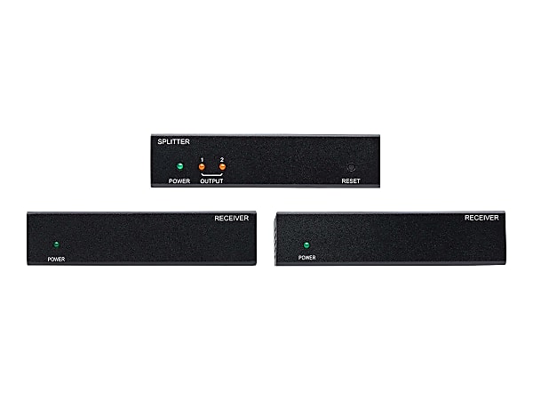Eaton Tripp Lite Series DisplayPort to HDMI over Cat6 Splitter/Extender Kit, PoC, 2 Ports - 4K @ 60 Hz, 125 ft. (38 m), TAA - B127002D2H