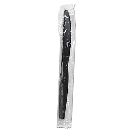 Boardwalk® Heavyweight Wrapped Polystyrene Knives, Black, Pack Of
