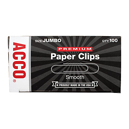 Premium Heavy-Gauge Wire Paper Clips, Jumbo, Smooth, Silver, 100 Clips/Box, 10 Boxes/Pack Premium Heavy-Gauge Wire Paper Clips, Jumbo, Smooth, Silver, 100 Clips/Box, 10 Boxes/Pack
