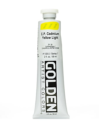 Golden Heavy Body Acrylic Paint, 2 Oz, Cadmium Yellow Light (CP)