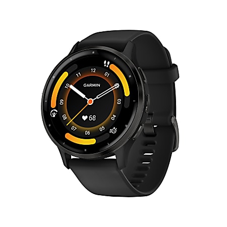 Garmin Venu 3 Fitness Smartwatch With Stainless-Steel Bezel And Silicone Band, Black