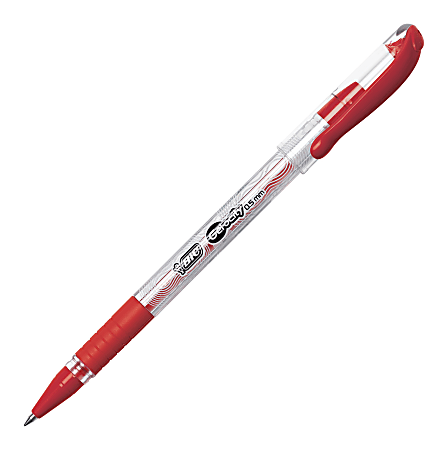 BIC Gel ocity Smooth Stic Gel Pens Fine Point 0.5 mm Clear Barrels Assorted Ink Colors Pack Of