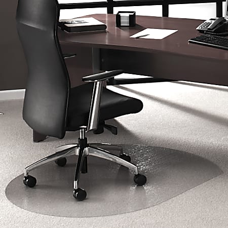 Floortex® Ultimat® Polycarbonate Contoured Chair Mat for Carpets up to 1/2", 39" x 49", Clear