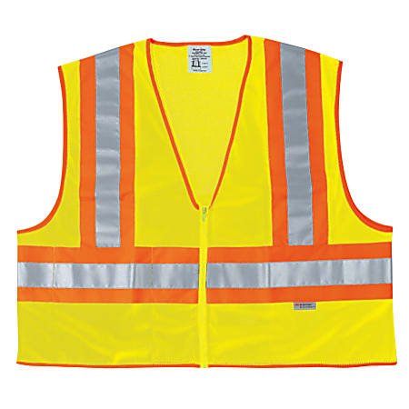MCR Safety Luminator Class II Safety Vests, 3X Large, Lime