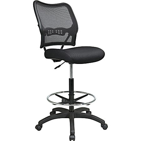 Office Star Deluxe AirGrid Back Drafting Chair with Mesh Seat and Adjustable Footring and Nylon Base