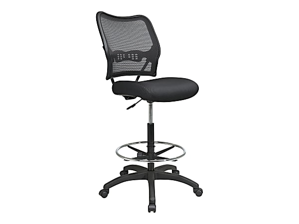 Office Star Deluxe AirGrid Back Drafting Chair with Mesh Seat and Adjustable Footring and Nylon Base