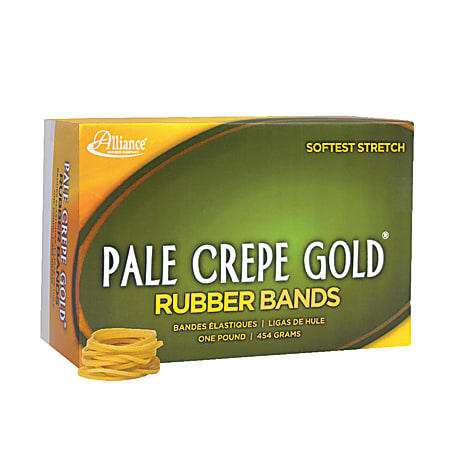 Alliance Rubber Pale Crepe Gold Rubber Bands 12 1 34 x 116 1 Lb Box Of ...