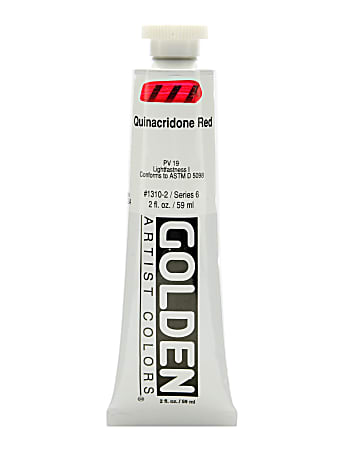 Golden Heavy Body Acrylic Paint, 2 Oz, Quinacridone Red