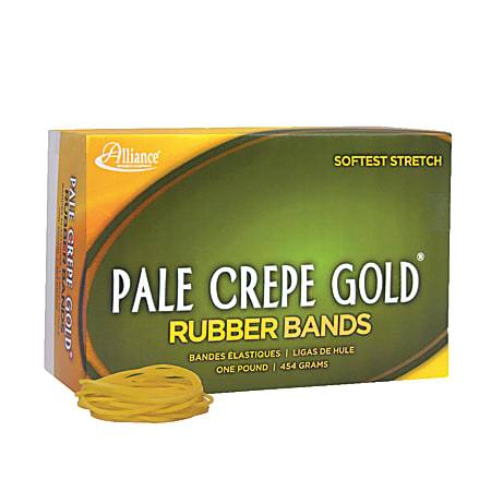 Alliance Rubber Pale Crepe Gold® Rubber Bands, #16, 2 1/2" x 1/16", 1 Lb, Box Of 2,675