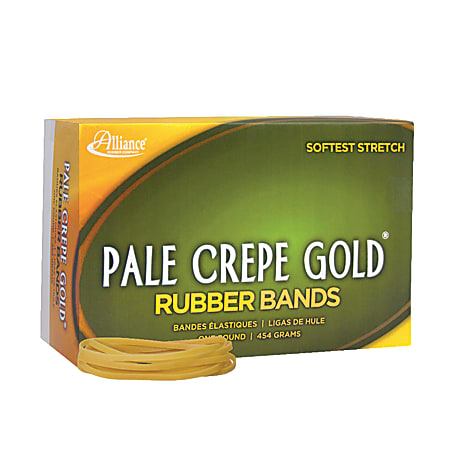 Alliance® Pale Crepe Gold® Rubber Bands, #33, 3 1/2" x 1/8", 1 Lb, Box Of 970