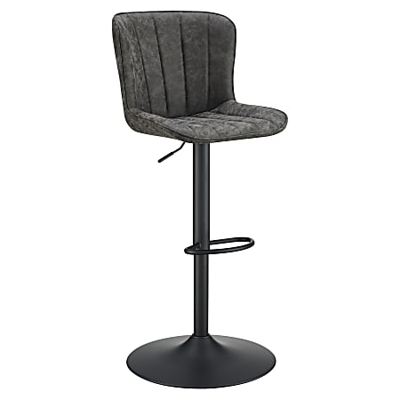Office Star Kirkdale Adjustable Counter Height Stools, Charcoal, Set Of 2 Stools