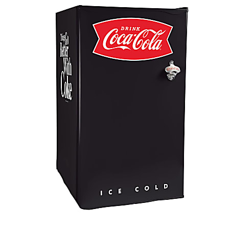 Coca-Cola 3.2 Cu Ft Refrigerator With Freezer, Black