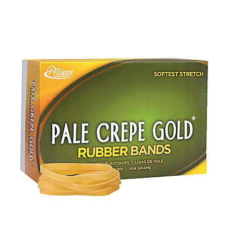 Alliance Rubber Pale Crepe Gold® Rubber Bands, #64, 3 1/2" x 1/4", 1 Lb, Box Of 490