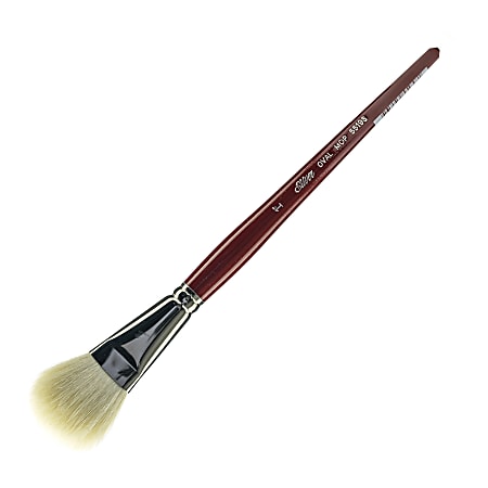 Silver Brush Mop Paint Brush 1 Oval Bristle Goat Hair Dark Red