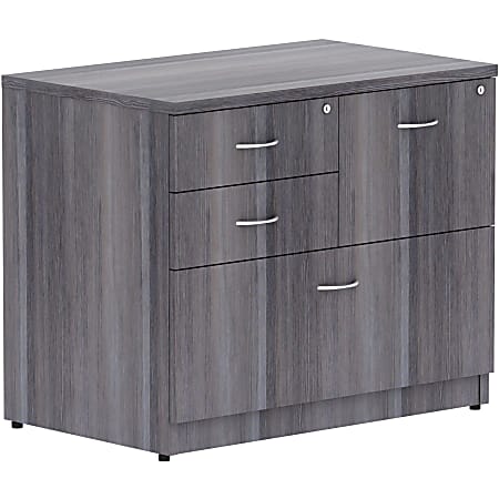 Lorell® 2-Box/1-File 35-1/2"W x 22"D Lateral 4-Drawer File Cabinet, Weathered Charcoal