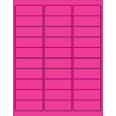 Tape Logic® Permanent Labels, LL173PK, Rectangle, 2 5/8" x 1", Fluorescent Pink, Case Of 3,000