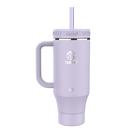 Takeya Fixed Handle Straw Tumbler, 40 Oz, Vivacity Purple
