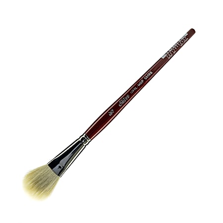 Silver Brush Mop Paint Brush, 3/4", Oval Bristle, Goat Hair, Dark Red