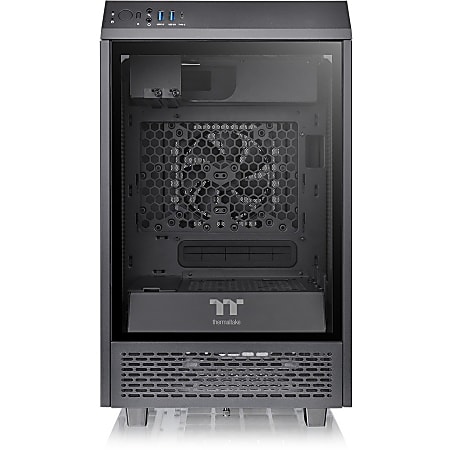 Thermaltake The Tower 100 Mini Chassis - Mini-tower - Black - SPCC, Tempered Glass - 4 x Bay - 2 x 4.72" x Fan(s) Installed - 0 - Mini ITX Motherboard Supported - 3 x Fan(s) Supported - 2 x Internal 3.5" Bay - 2 x Internal 2.5" Bay