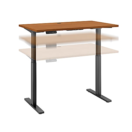 Bush Business Furniture Move 60 Series 48"W x 30"D Height Adjustable Standing Desk, Natural Cherry/Black Base, Standard Delivery