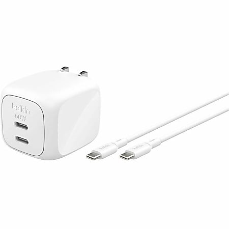 Belkin Dual USB-C GaN Wall Charger 50W - 50 W - 5 A