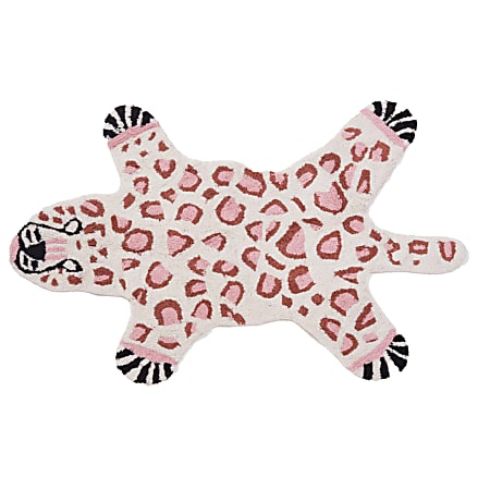 Dormify Washable Cheetah-Shaped Accent Rug, Pink